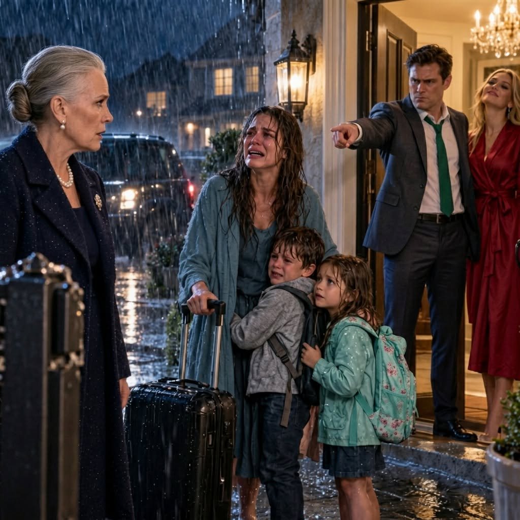 I found my daughter-in-law and grandchildren soaked in the rain outside my son’s house. Claire grabbed my arm and sobbed, “He threw us out… his mistress is inside wearing my robe.”